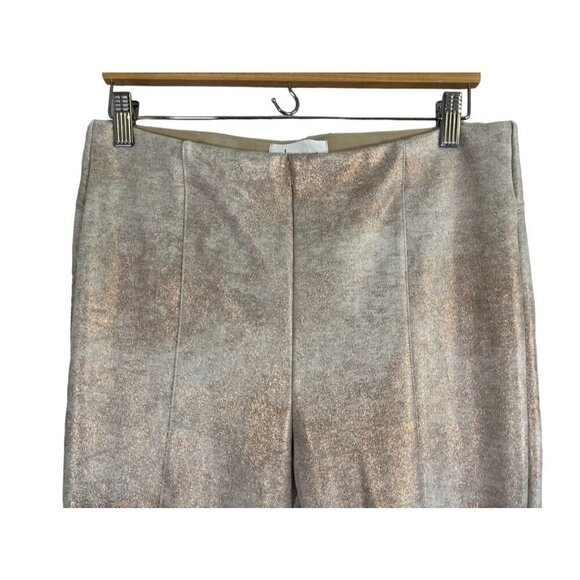 Anthropologie Pant Women 32 Gold Metallic Pull On Ankle Shimmer Boho Festival - Picture 4 of 14